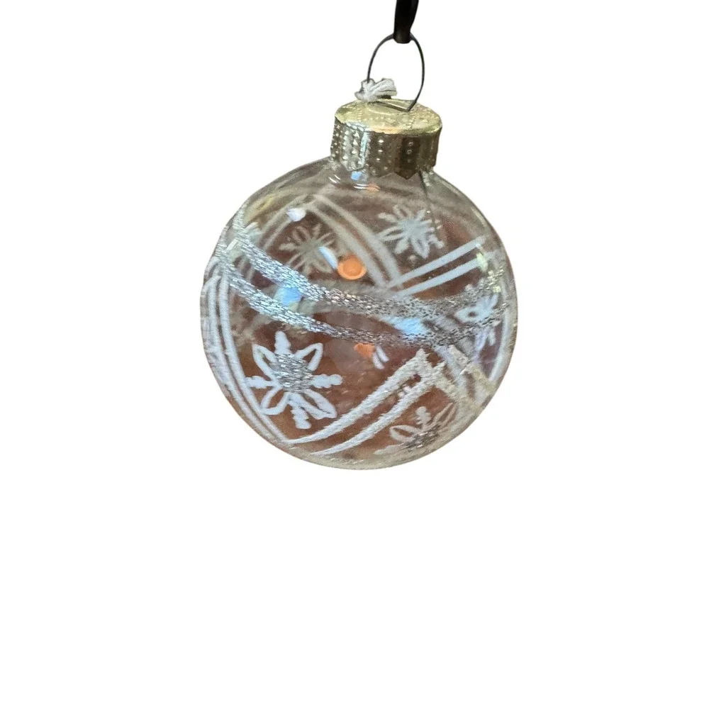 Vintage Dillards Glass Christmas‎ Ornaments Made in Western Germany Gold White 4